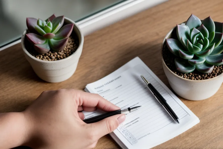 Solopreneurin hakt einen Punkt auf ihrer gedruckten DSGVO-Checkliste für die Website ab