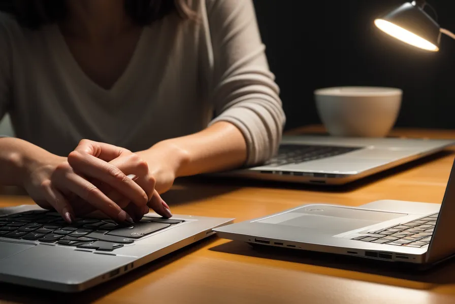 Laptop mit geöffneten Rechtstexten zur DSGVO und Notizen für ein Kontaktformular auf dem Schreibtisch.