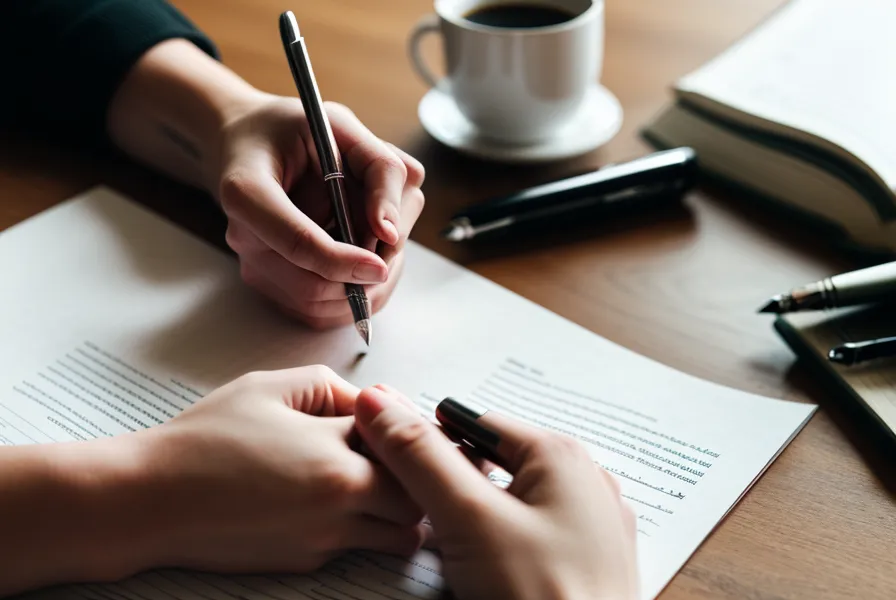 Nahaufnahme eines Vertragsentwurfs mit Lücke für die Widerrufsbelehrung bei einem Dienstleistungsvertrag für Freelancer
